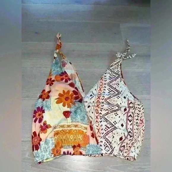 Free People Tied To You Tank Top In Tropical Combo Sz: Medium M - Picture 5 of 9